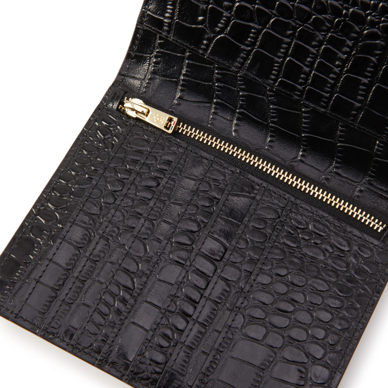 Holland Cooper Chelsea Wallet - Black Croc-2